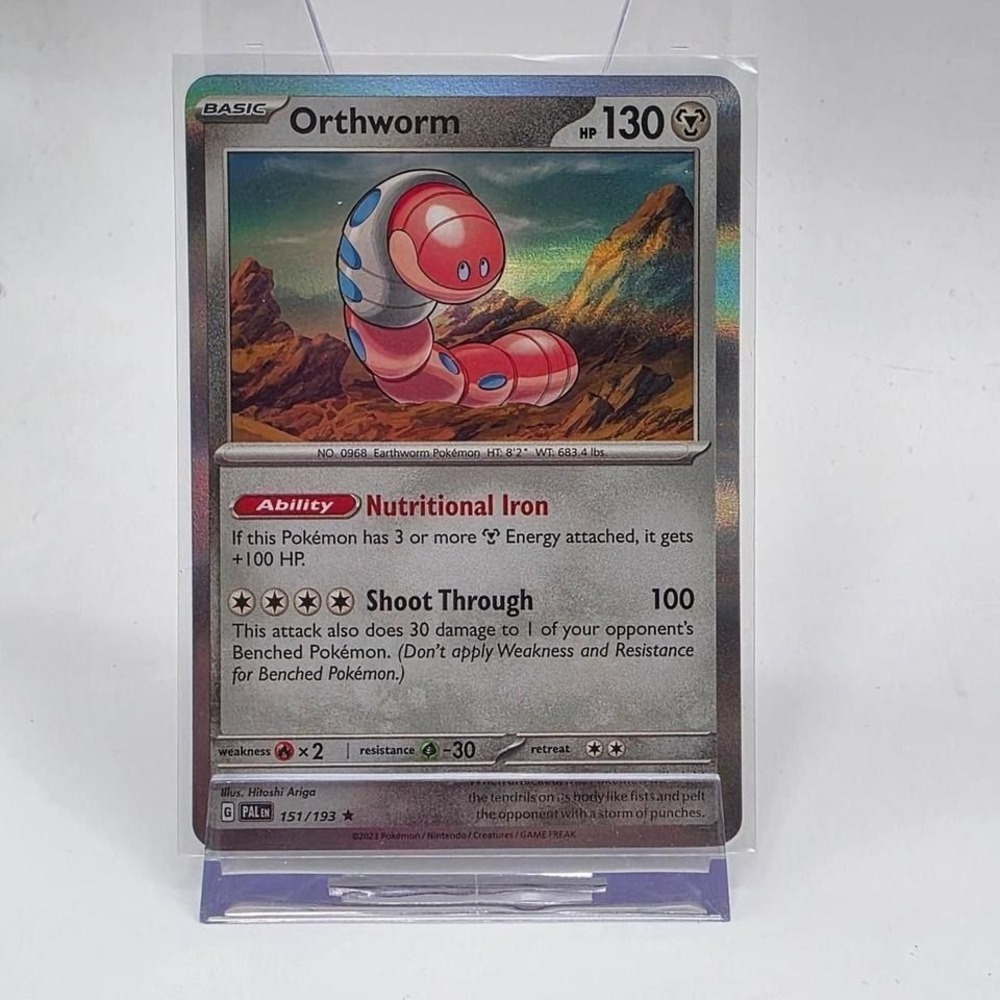 Pokemon Orthworm 151/193 Rare Holo Paldea Evolved Scarlet & Violet Metal Card